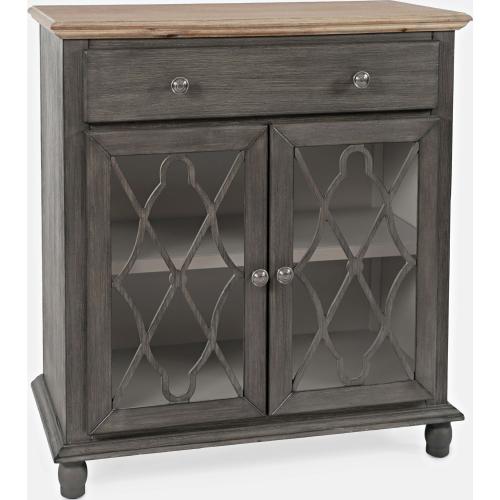 Aurora Hills 2 Door Accent Chest in Grey & Bisque Wood